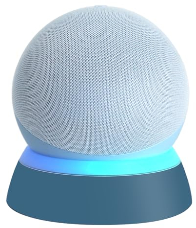 C YECEN Tischständer für Echo Dot 5. & 4. Generation, Desktop-Halterung,Basishalterung mit Lichtleiter und mit integriertem Kabelmanagement,Blaugrau