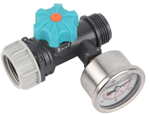 Justerbar Vattenregulator G3/4, Tryckregulator med Tryckmätare, 140psi/10 Bar, Tryckventil