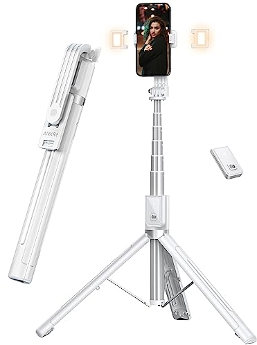 ANXRE Palo Selfie - 150CM Tripode para Movil con Control Remoto Desmontable para Teléfono Móvil, Compatible con iPhone 14 13 12 11 Pro XS MAX XR, Android, GoPro