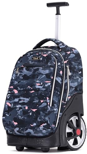 NEW TILAMI 19 Inch Rolling Backpack for School Stair-Climbing, Grey Doodle