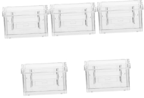 Operitacx 5Er-Box Transparente Visitenkartenbox acryl kartenhalter kartenständer acryl Geschäftskartenhalter Kartenaufbewahrungsbox Visitenkarten-Organizer mehrschichtig Visitenkartenetui