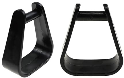 Milageto Staffe per Bambini 2X Staffe per Equitazione per Bambini Nere Resistenti, Staffe per Cavallo per Sella, Accessori per Attrezzi per Equitazione