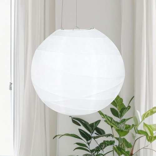Encham Lampenschirm Papierlaterne rund Lampions Gerippter 15 cm 6 für DIY Party Garten Hochzeit Geburtstage Dekoration