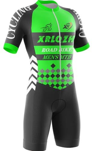 XRLQZH Men's Cycling Jersey,Men's MTB Triathlon Tri Suit Suit Quick-Drying Cycling Skinsuit,with 3 Pockets, Short Sleeve Men's Jersey, Duathlon,TriSuit for Cycling (TYP-2,M)
