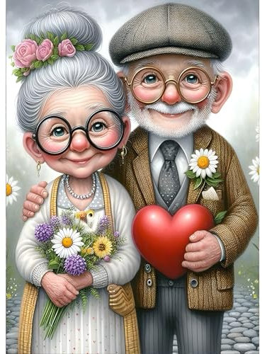 GDYEEH Liebespaar Diamond Painting Erwachsene, 5D Blumen Diamant Painting Bilder Anfänger, DIY Liebe Runder Vollbohrer Diamanten Malerei Stickerei Kreuzstich Geschenke Home Wand Dekor 30x40cm