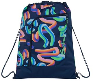 Satch Sportbeutel Turnbeutel für Mädchen und Jungen mit Reißverschlussfach, 12 Liter, Rucksack fixierbar