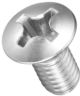 METALLIXITY Tornillos de Cabeza Avellanada Avellanada Phillips (M6-1x12) 25 Piezas, Tornillos de Máquina de Acero Inoxidable 304 de Cabeza Plana para Carpintería, Plateado