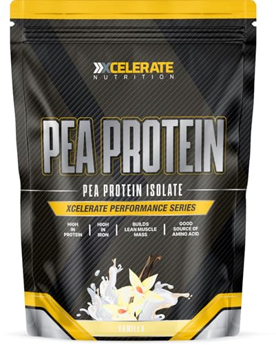 Pea Protein Powder - 100% Plant-Based Protein Isolate - Low Fat & Sugar - Supports Muscle Growth, Satiety & Digestive Health - Vegan & Gluten-Free - by XCelerate Nutrition (5Kg, Vanilla)