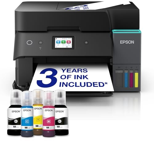 EcoTank ET-4950 A4 Multifunction Wi-Fi & AirPrint Ink Tank Printer with ADF, Duplex Print, Scan, Copy & Fax, Up To 3 Years Of Ink Included