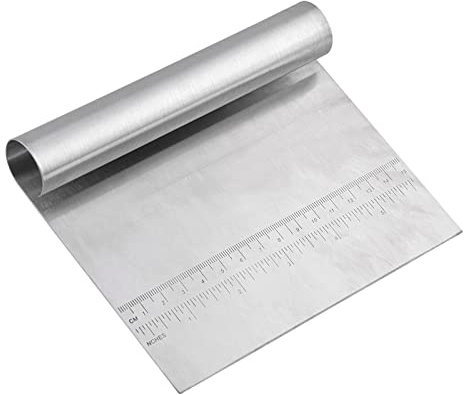 Ejoyous Tarjeta de Masa, Tarjeta de Masa de Acero Inoxidable Herramienta de Cocina Horneada Multifuncional para Cortar Pizza de ñoquis de Pasta y Propagación de Cremas