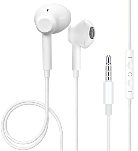 LIIGOU Ecouteurs Filaire, Compatibles Tous Les appareils de 3,5 mm | Écouteurs Intra-Auriculaires Filaires avec Micro et Contrôle du Volume, Compatibles Smartphones, PC & Tablettes
