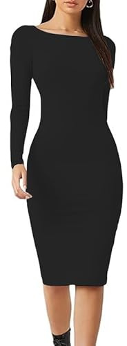 BODYWEAR LTD Långärmad klänning för kvinnor med Midi/Maxi
