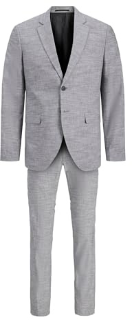 JACK&JONES Men's JPRFRANCO Suit NOOS Anzug, Light Grey Melange/Fit:SUPER Slim FIT, 56