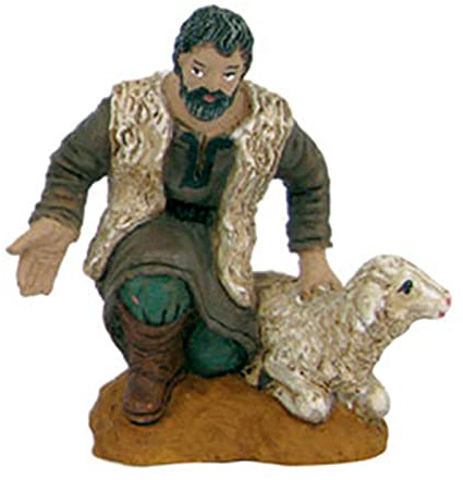 Oliver Art - Pack de 4 Figuras de Campesinos, para completar tu belén navideño, de 8 cm, pintadas a Mano, con diseño Realista, Nacimiento,pastorcillo(Campesinos,4 Unidad)