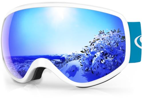 Findway Skibrille Kinder, Snowboard Brille für Kinder Schneebrille Skibrillen Sphärisch mit OTG UV-Schutz Anti-Fog Windwiderstand Kompatibler Helm für 3-14 Jahre Jungen und Mädchen