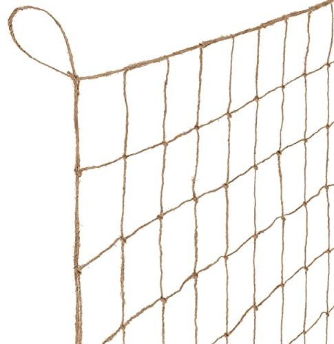 GardenGloss Jute Ranknät Hållbart 100% Biologiskt Nedbrytbart - Med Stora Maskor för Gurkor, Tomater och Andra Grönsaksplantor - Rankstöd för Klätterväxter (2m x 7,5m)
