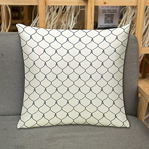 URSOPET Kissenbezug Zierkissenbezug Dekorative,Antikes Dekor, geschwungene Wellenlinien, ovale Formen,Dekokissen Deko mit Verstecktem Reißverschluss für Sofa Büro Bett 45x45 cm