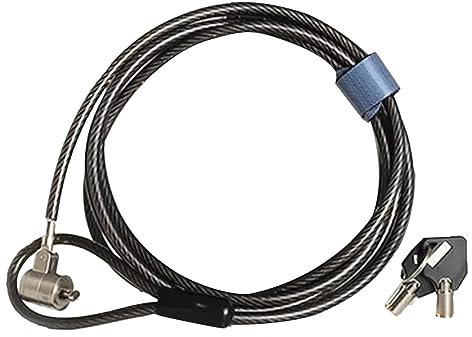 huwvqci Candado de cable para computadora portátil y seguridad para PC, cerraduras de metal para agujero de 6 x 2,5 mm, cadena antirrobo, cable de 2 metros, cerradura de seguridad pequeña