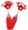 Housoutil Pinces à Cheveux Japonaises Kimono, 2pièces Pince à Cheveux Japonaise, Barrettes à Cheveux En Forme Fan, Rouge, Gland, Fleurs De Cerisier