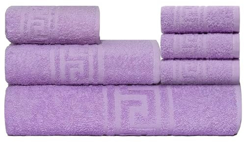 nice homeit Juego de Toallas de 6 Piezas 100% algodón, Suaves y Altamente absorbentes, Juego de Toallas para baño, Cara y bidé de Varios tamaños, Fabricado en Italia