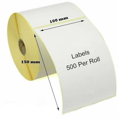 RFE 100 x 150 mm (4 x 6) Self-Adhesive Direct Thermal Shipping Labels for Zebra, MUNBYN Printers Compatible with Etsy Shopify Ebay Amazon Royal Mail FedEx 500 Labels Per Roll 5 Rolls