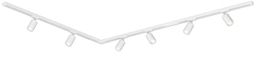 Briloner - Rail Rail System, Complete Set, 6X GU10 Adjustable spotlights, L-Shape, Ceiling Light Rail System, Spotlight Rail, Ceiling lamp, Spotlight, 3 m, White