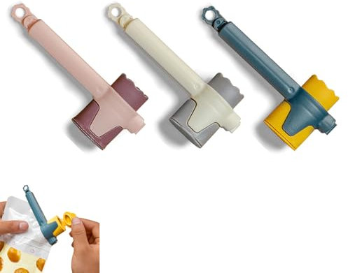 fufupaw Lot de 3 clips de fermeture avec bec verseur, clips de fermeture pour sacs à collations, lait en poudre, café - Clips pour fermeture de sac - Distributeur de cuisine et de rangement
