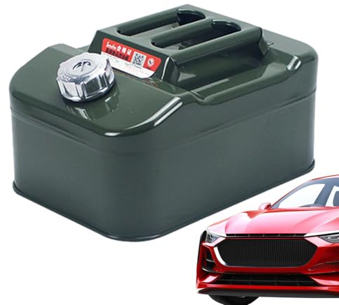 Bränsletank 3/5/10 l för bensin, och andra farligt gods, rostfritt stål, TÜV-testad produktion, grön