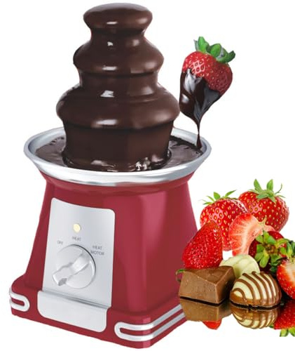 Fontana di Cioccolato, Fonduta di Cioccolato Elettrica da 65 W, Ciotola Riscaldante in Acciaio Inox 304, Torre A Tre Strati Rimovibile, Macchina Multifunzione per La Fusione della Salsa