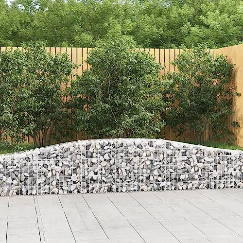 Lot de 2 parterres surélevés, pour légumes, gabions avec arche surélevée, 400 x 30 x 40/60 cm, en fer galvanisé, pour balcon, terrasse, jardinage, jardin