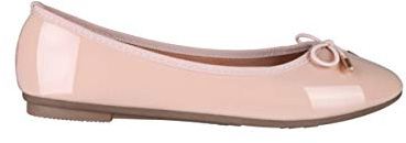 KRISP® - Scarpe Ballerine Donna Punta Basse, con Fiocco, Scarpe Vernice, Nudo, 41 EU, 3701-NUD-4