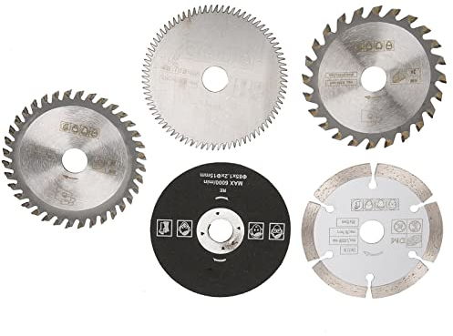 5-teiliges sägeblatt 85x15 mm kreissägeblatt 85x15 mm topstools sägeblatt Hartmetall-Kreissägeblatt, 24 Zähnen TCT, 36 Zähne Kunststoff, 80 Zähne HSS, Diamant, Harz, 85 mm Innendurchmesser 15 mm