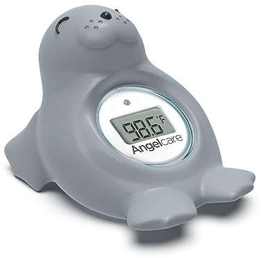 Angelcare Baby Bath & Room Thermometer - Happy Seal, Grey, BT-01-SEAL-US