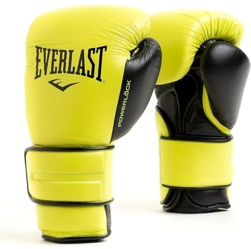 Everlast Powerlock2 Pro Hook & Loop Leather Boxing Training Gloves