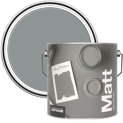 Rust-Oleum Colours Matt Emulsion Wall and Ceiling Paint - Mid-Anthracite 2.5L