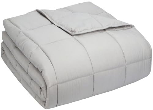 Weighted Blanket Twin Size (48x72 10lbs),Ultra Soft and Cozy Cooling Weighted Blanket for Adult,Heavy Blanket with Machine Washable Soft Blanket, Stone Grey