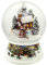 Schneekugel Weihnachtsspaziergang * auf Sockel nostalgische Winterlandschaft Mittelblau Weihnachten Winter mit Spieluhr - 100mm breit * 20099
