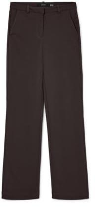 Vero Moda Vmzamira MW Straight Pant Ga Noos Pantalones de Tela, Pastel de Chocolate, MW x 30L