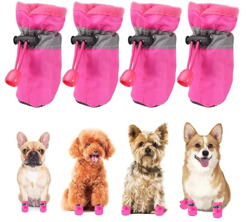 Dog Shoes for Small Dogs, Anti-Slip Dog Booties and Paw Protectors, Dog Snow Boots for Small Medium Dogs (XS)