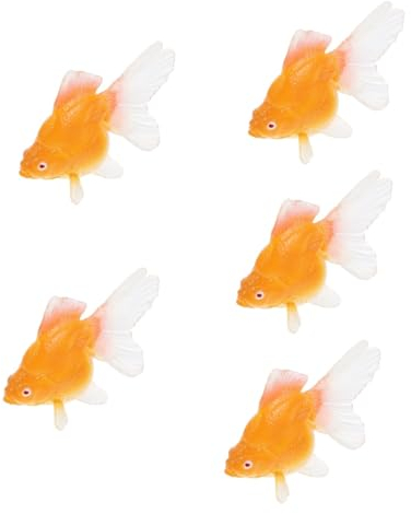 Toyvian 5st Simulation Eines Goldfischspielzeugs Miniatur-goldfischfiguren Puppenhaus-Miniatur Puppenhaus Fisch Mini-goldfischfiguren Mini-koi-Fisch- Figur Meerestiere Abs