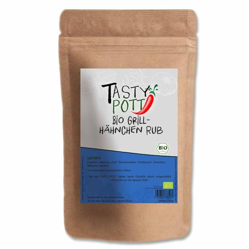 Tasty Pott Râpe de poulet grillé bio 500 g | Cuisson et grillade | Mariner et rôtir | Poulet poulet rôti | Recharge pack avantageux