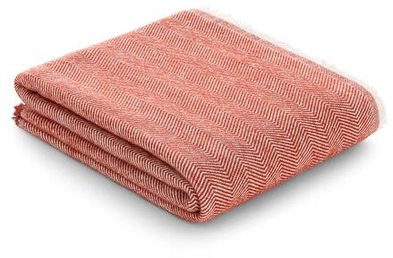 GAMUSI Manta Sofa algodón, Multiusos Sofa, Plaid para Cama, Cubre Cama (130x180 cm, Color Teja)