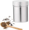 Spargitore per zucchero a velo, in acciaio inox, per zucchero a velo, macina per zucchero a velo, macinino per cacao, filtro con coperchio, set di shaker per farina, spargitore per zucchero, sale