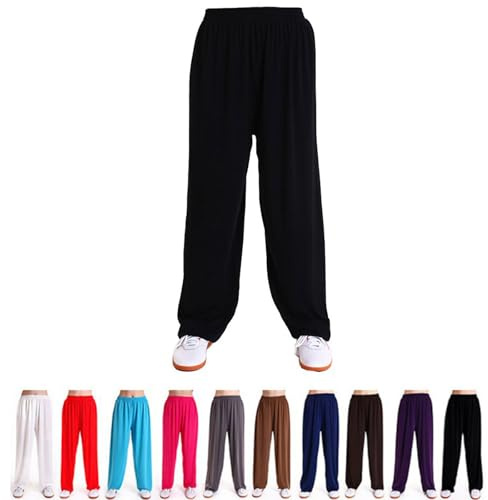 XUHCLY Tai Chi Artes Marciales Pantalones para Hombres y Mujeres Pantalones de Tai Chi para Ejercicios Matutinos de Wing Chun Adultos Pantalones de Karate,(Size:XL,Color:e)