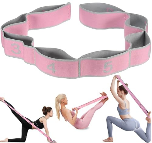 Bandas Elasticas Fitness,Bandas Elásticas de Resistencia para Yoga con 8 Bucles,Ballet y baile,Banda Elástica de Gimnasia para Niños Mujeres Yoga,Pilates,Fitness,Gimnasia,Crossfit y Danza