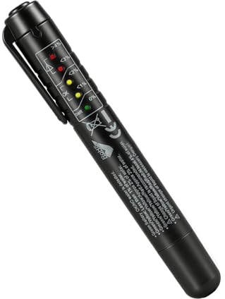 WaxYxaW Tester per liquidi freni, 5 indicatori LED per valutazione di qualità, penna rilevatore di umidità per olio frenante digitale, compatibile con DOT3, DOT4, DOT5