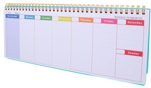 Toddmomy Carnet de Planification Hebdomadaire Design Simple et Portable Vert en Papier Léger et Résistant, Agenda Multifonction Pratique pour Bureau et Vacances
