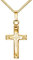 JEVELION Kreuz in Kreuz-Anhänger Goldkreuz Jesus Christus Kettenanhänger 333 Gold 8 Karat Mit Kette 45 cm