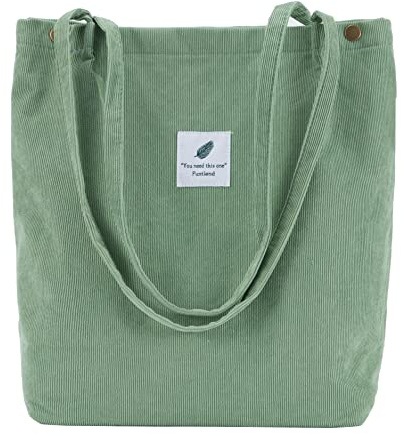 Funtlend Large Corduroy Tote Bag for Women Corduroy Tote Bag Women Cord Handbags Totebag for School Shopping Work College Casual
