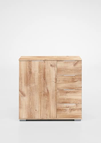 möbelando Kombikommode Easy Plus Kommoden in Plankeneiche mit 4 Schubladen und Einer Tür. Abmessungen (BxHxT) 81x83x41 cm